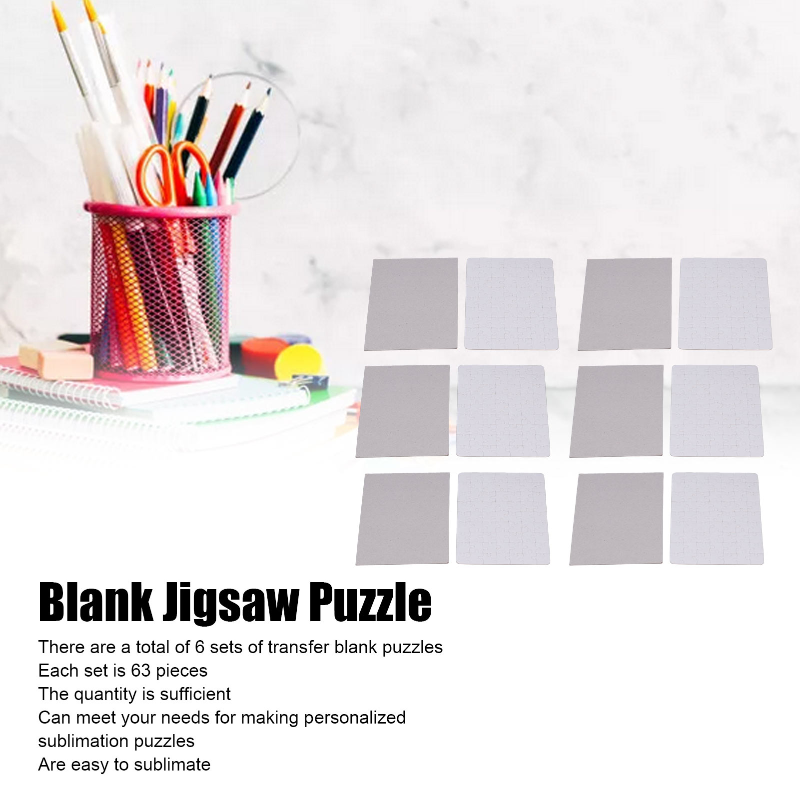 6 مجموعة الألغاز الفارغة 13x18 - مراجعة Puzzle Blank White وسعره